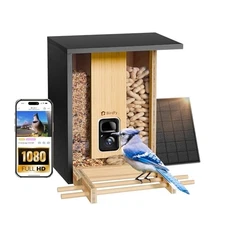  by Birdfy Smart Bird Feeder with Camera Solar Powered, Auto AI 7 Day Trial