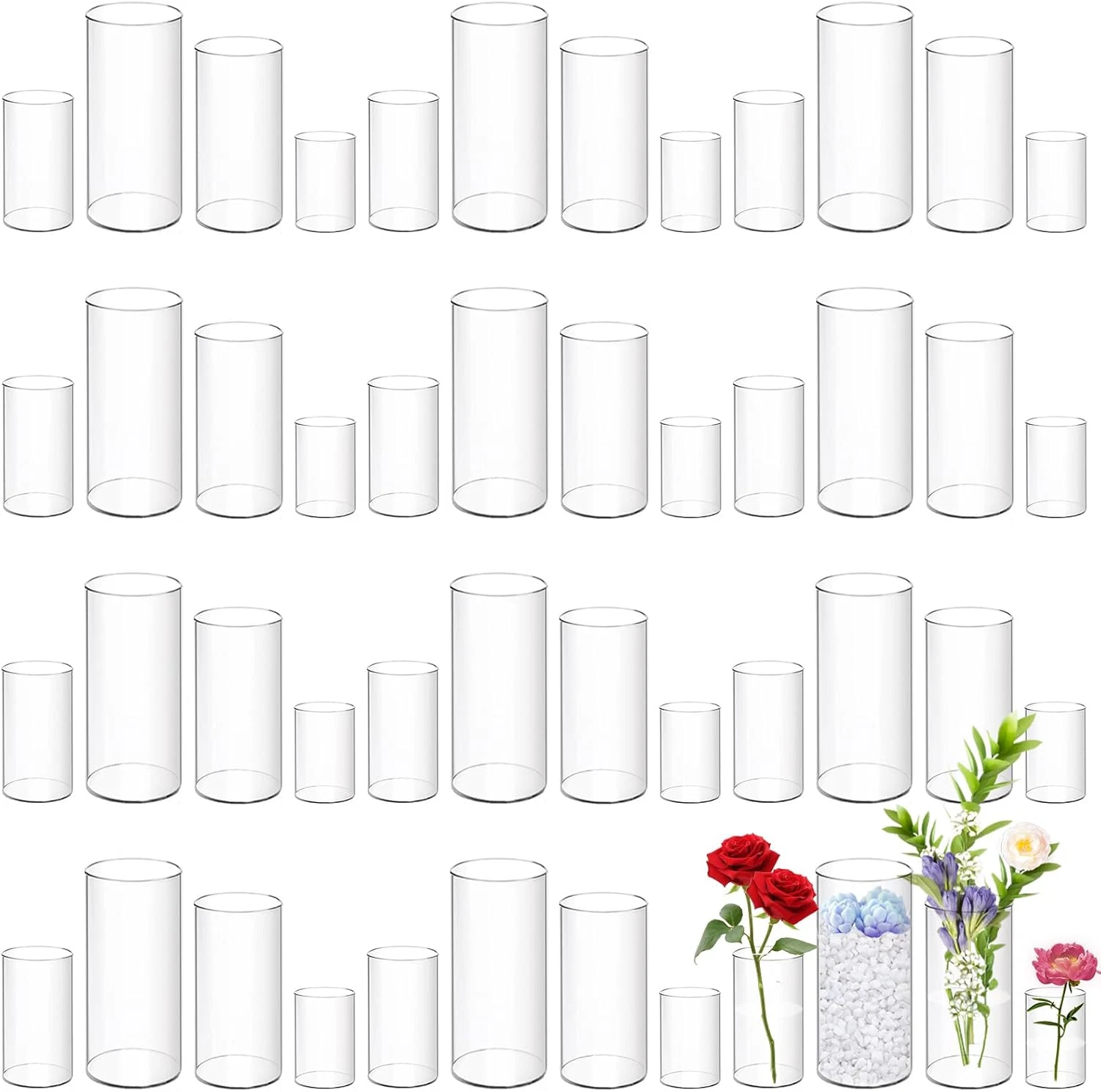 48 Pack Clear Acrylic Cylinder Vases for Weddings, Home Decor & Centerpieces
Opens in a new window o