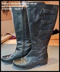 Weitschaft Lederstiefel Gr. 39 schwarz mit Stretcheinsatz