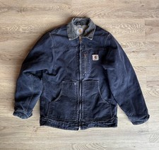 CARHARTT Detroit Jacket YYC81 MDT Sherpa Vintage Youth Size L Navy Blue