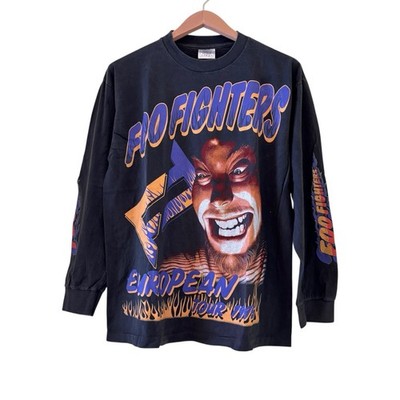Foo Fighters ''European Tour 1995'' Long Sleeve Shirt Vintage Reprint LARGE