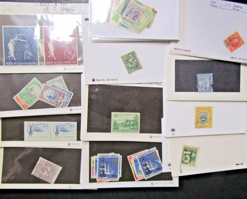 Lote de estampillas de todo el mundo en 102 tarjetas nuevas/usadas (Rb18 no todas en la foto 7 lb 8 oz - Imagen 4 de 19