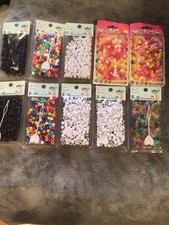 Yours Plastic Pony Beads Barrel Shape Multicolor Mixed Lot 10 Packs