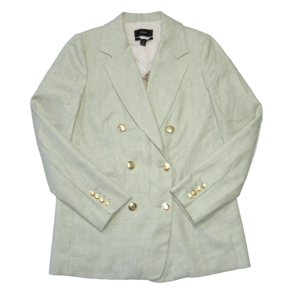 Blazer J.Crew Bristol en Light Sage Chaqueta de Lino Elástico Natural 4 Nuevo con Etiquetas Foto 2 de 4