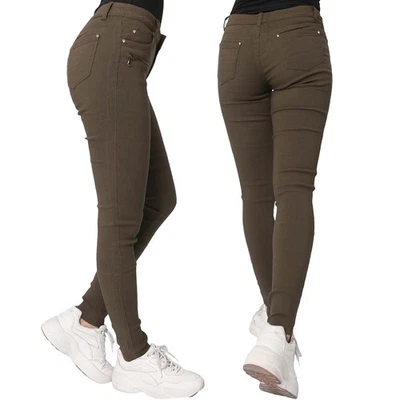 Damen Skinny Röhren Jeggings Slim Fit Hose Treggings Leggings Stretch Hüfthose - Bild 1 von 4