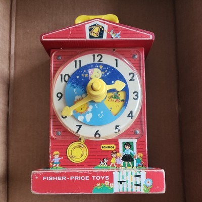 Music Box School House Teaching Clock Fisher Price #998...Vintage 1968