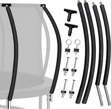 2 Sets Trampoline Curved Pole Replacement Universal Curved Enclosure Pole for 10