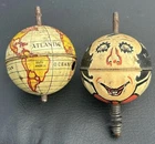 VTG 1930s Marx WHISTLING FACE & GLOBE TOP SET tin litho mechanical Clean