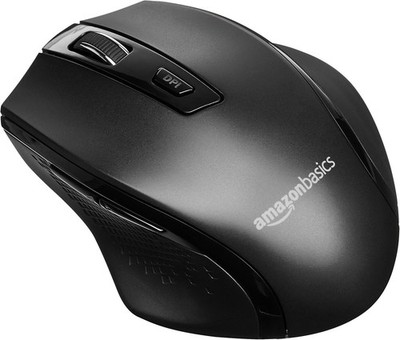 Amazon Basics Ergonomic Wireless Mouse   2.4 GHz Optical, DPI Adjustable   (NEW)