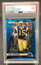 2024 Panini Prizm - Vince Ferragamo #174 No Huddle Blue Prizm /99 PSA 9 Rams