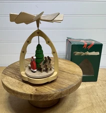Richard Glasser Santa Pulling Sled With Raindeer Pyramid & Tree Christmas 