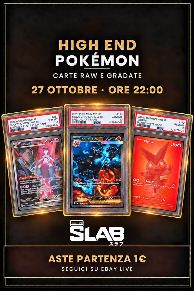 [HIGH END] POKEMON - 3 MINE & 100+ CARTE RAW E GRADATE - PARTENZA 1€