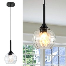 Glass Pendant Light fixtures, 6'' Kitchen Pendant Lights Black Pendant Light ...