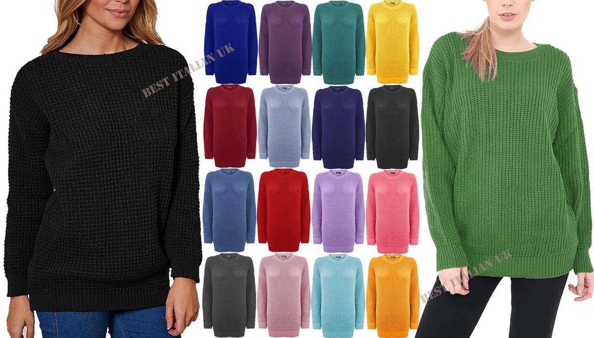 Cozy Chunky Knit Sweater For Women - Oversized Cable-Knit Jumper, Long Sleeve, 100% Acrylic