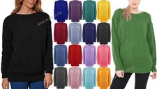 Ladies Women Knitted Sweater Top Long Sleeve Over sized Chunky Knit Baggy Jumper