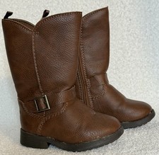 OshKosh B'gosh Size 5 Toddler Boots Tall Mid-Calf Inside Zip Brown