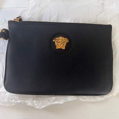 Versace La Medusa Small Clutch - Black  FREE SHIPPING
