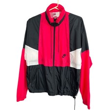 Vintage Nike Women's Windbreaker Jacket HOODED SZ MEDIUM 1990 s VTG Rare CLEAN
