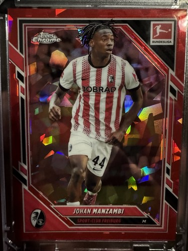 JOHAN MANZAMBI 2025-26 TOPPS CHROME BUNDESLIGA SAPPHIRE Red /5