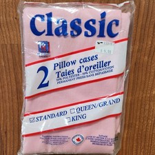 NEW Set of 2 Vintage Kwilt Kraft Classic Standard Pillowcases Pink NOS 🛌
