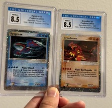 Kyogre ex 001 Groudon ex 002 Nintendo Pokemon Black Star Promo CGC 8.5 PSA