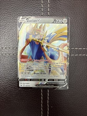 Pokemon TCG - Zacian V - 138/202 - Sword & Shield Base Set - VLP Ultra Rare