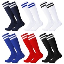 Jspupifip 6 Pairs Childrens Football Socks Kids Breathable Soccer Socks Long ...