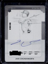 2021 Contenders Jake Cronenworth Printing Plate Black RC Auto #1/1 Padres