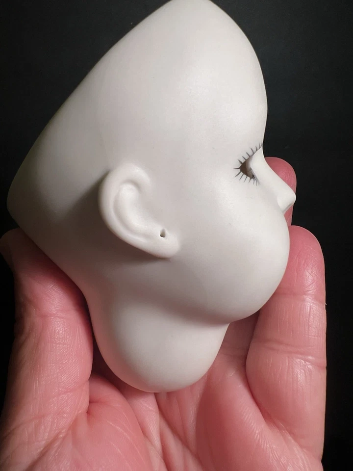 罕见 复古 复古 复古 法国 BRU Circle DOT PORCELAIN 娃娃 身体零件(白色 — 第 3/4 张图片