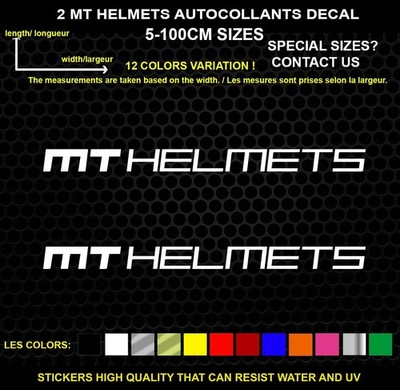 2 MT Helmets Decorative Stickers - Vehicles & Accessories, 2 Piece Set
