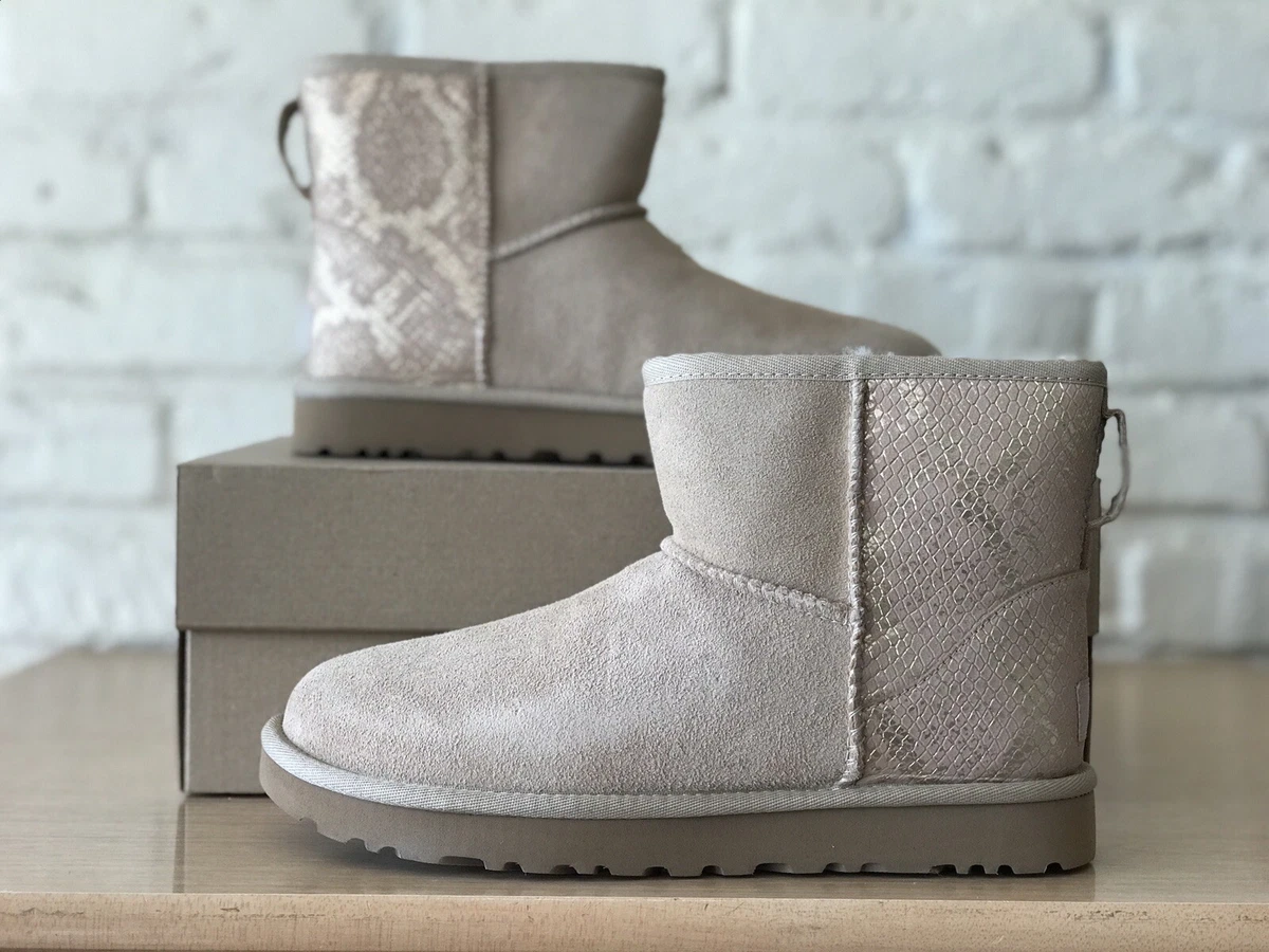 Ugg Classics Mini Metallic Snake Gold Suede Fashion Women s Boots