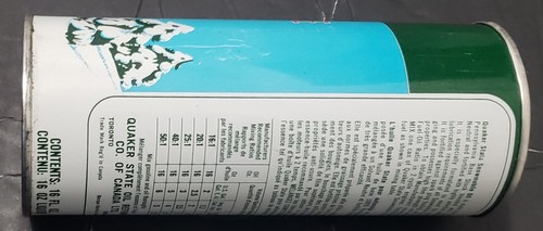 LATA DE ACEITE PARA MOTO DE NIEVE QUAKER STATE DE COLECCIÓN NUEVA DE STOCK PARA TODOS LOS MOTORES REFRIGERADOS DE 2 Y 4 CICLOS - Imagen 4 de 8