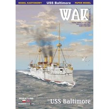USS Baltimore 1:200 Card Model Kit WAK + Free Hemol Glue | Paper Ship Model