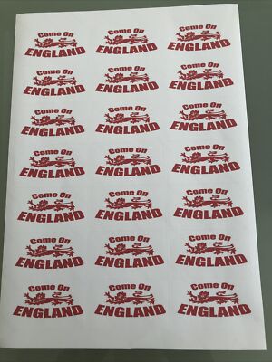 42 Come On England Euro 2024 Maskottchen Aufkleber Fußball Party Tasche Fete Fair