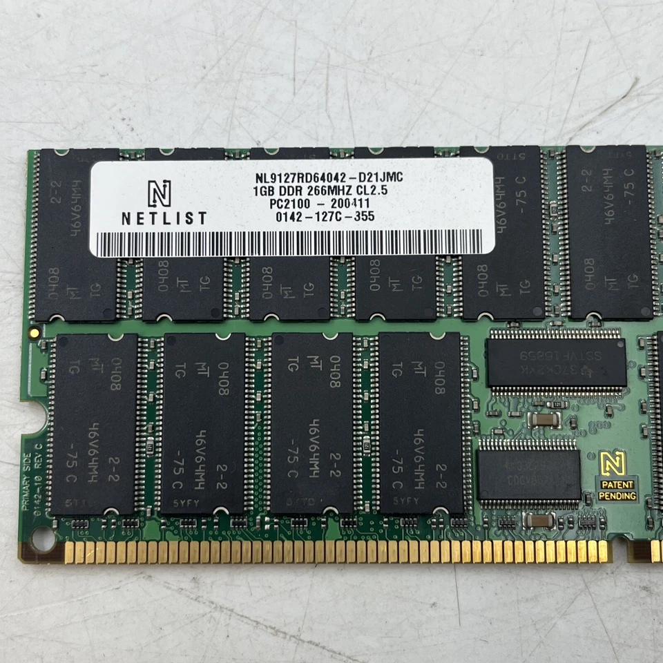 LOT OF 4 PC2100R  NETLIST NL9127RD64042-D21JMC MICRON DDR-266 RAM MEMORY. - Image 2 of 2