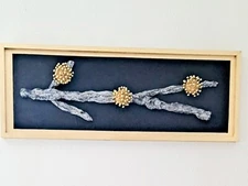 Home Decor  "The Kiss" 18" X 36" Wall Art Tree Branch w/Golden Mistletoe 