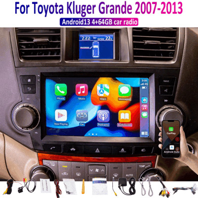 9'' Wireless CarPlay Android Auto Head Unit Radio For Toyota Kluger Grande 07-13