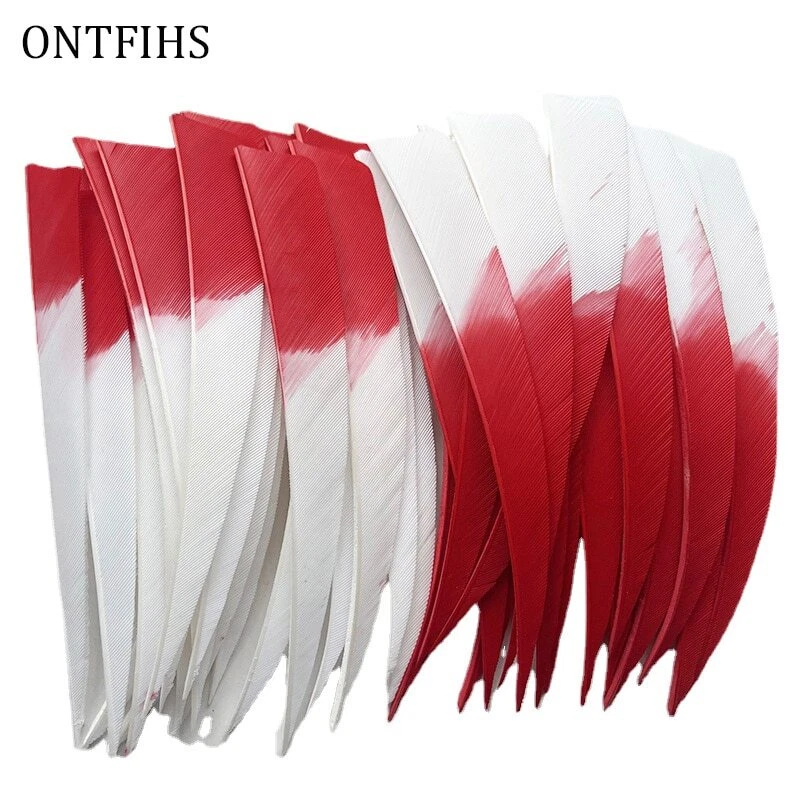 36Pcs 5Inch Shield Cut Fletching Arrow Feathers Gradient Turkey Feather Archery - Image 3 of 4