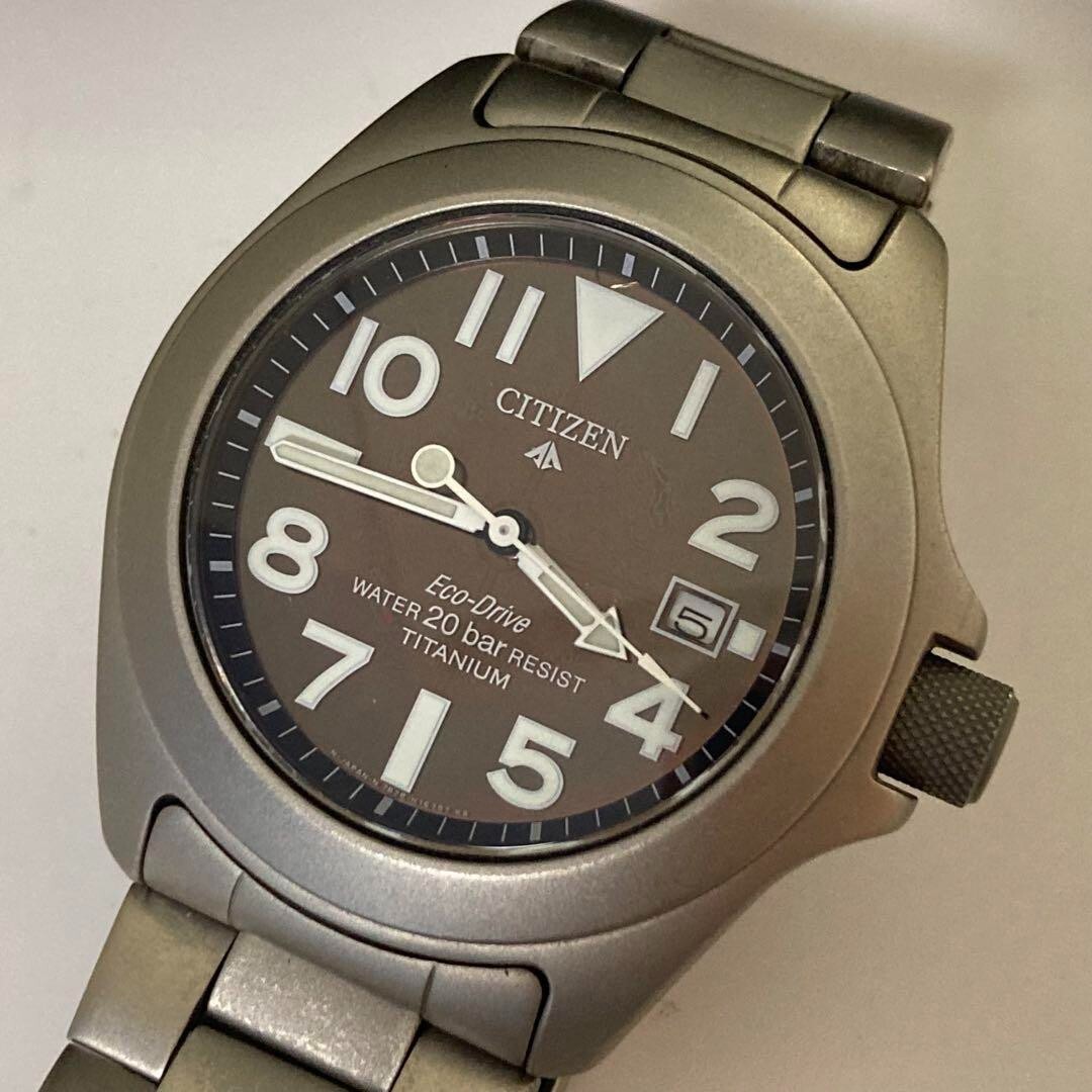 CITIZEN 7828-H09971 ECO-Drive Titanium Date Analog Wristwatch 