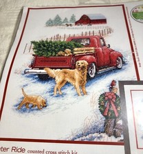 Dimensions Counted Cross Stitch Kit Winter Ride 10" X 14" 14 Count New Complete