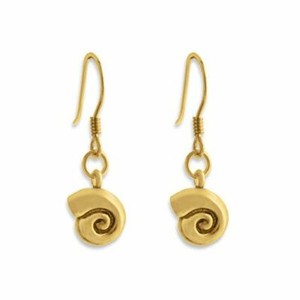 Authentic Azaggi Gold Plated Handcrafted Snail Shell Drop Dangle Hook Earrings Jewelry