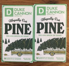 Lot of 2 Duke Cannon Supply Co Illegally Cut Pine Big Ass Brick Of Bar Soap 10oz