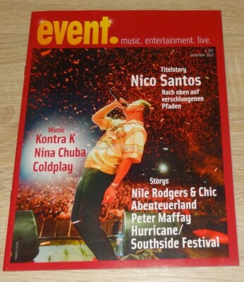 Event Magazine Dezember 2023 Nico Santos Peter Maffay Coldplay Southside NEU