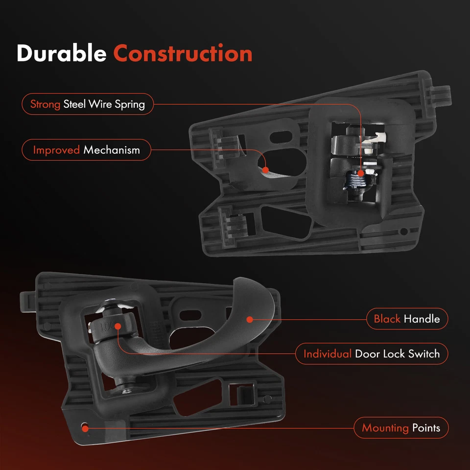 2x Manija de puerta interior negra para Chevrolet Classic Malibu Oldsmobile lateral trasero Foto 4 de 4