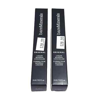 Lot of 2 ~ BareMinerals Original Liquid Mineral Concealer ~ LIGHT / MEDIUM 2.5W