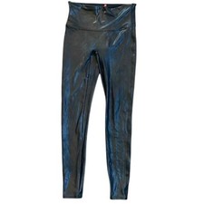 SPANX Leggings Women  s M Black Shapewear High Waist Stretch Faux Leather