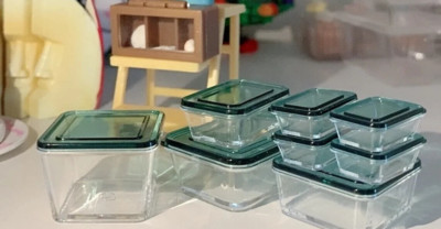 18 PCS Set Dollhouse Miniature 1:6 Fresh-keeping Box Kitchen Food Containers