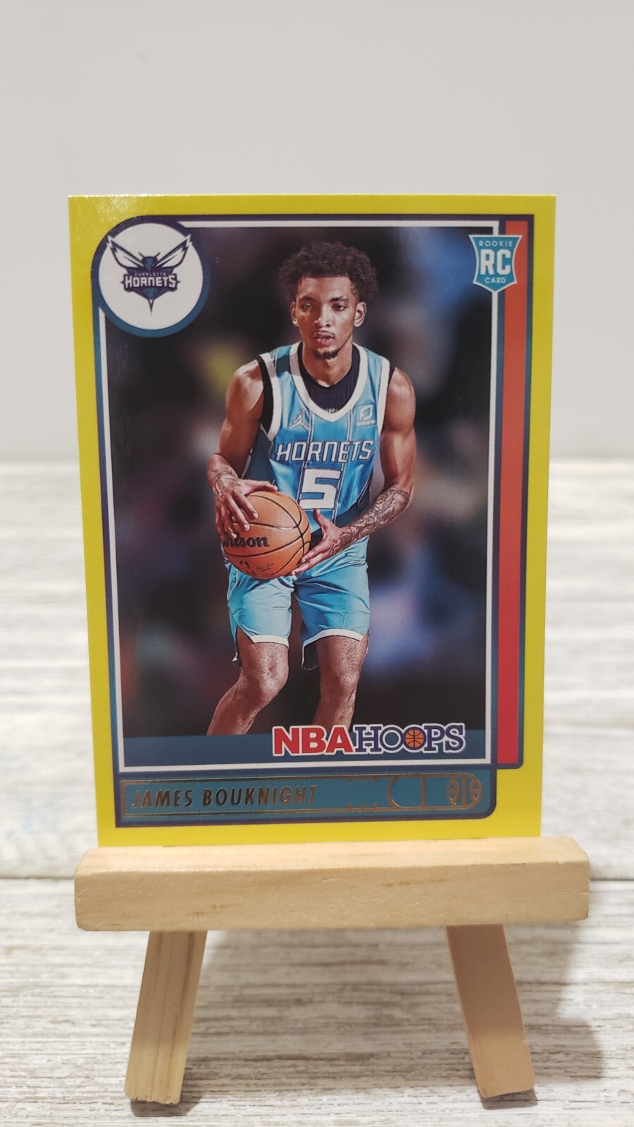 2021-22 James Bouknight 203 NBA Hoops Yellow Parallel Rookie RC Hornets