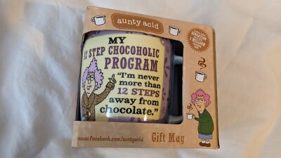 Tante Säure ''My 12 Step Chocoholic Program'' Kaffeebecher Schokoladenfächer Neu im Karton