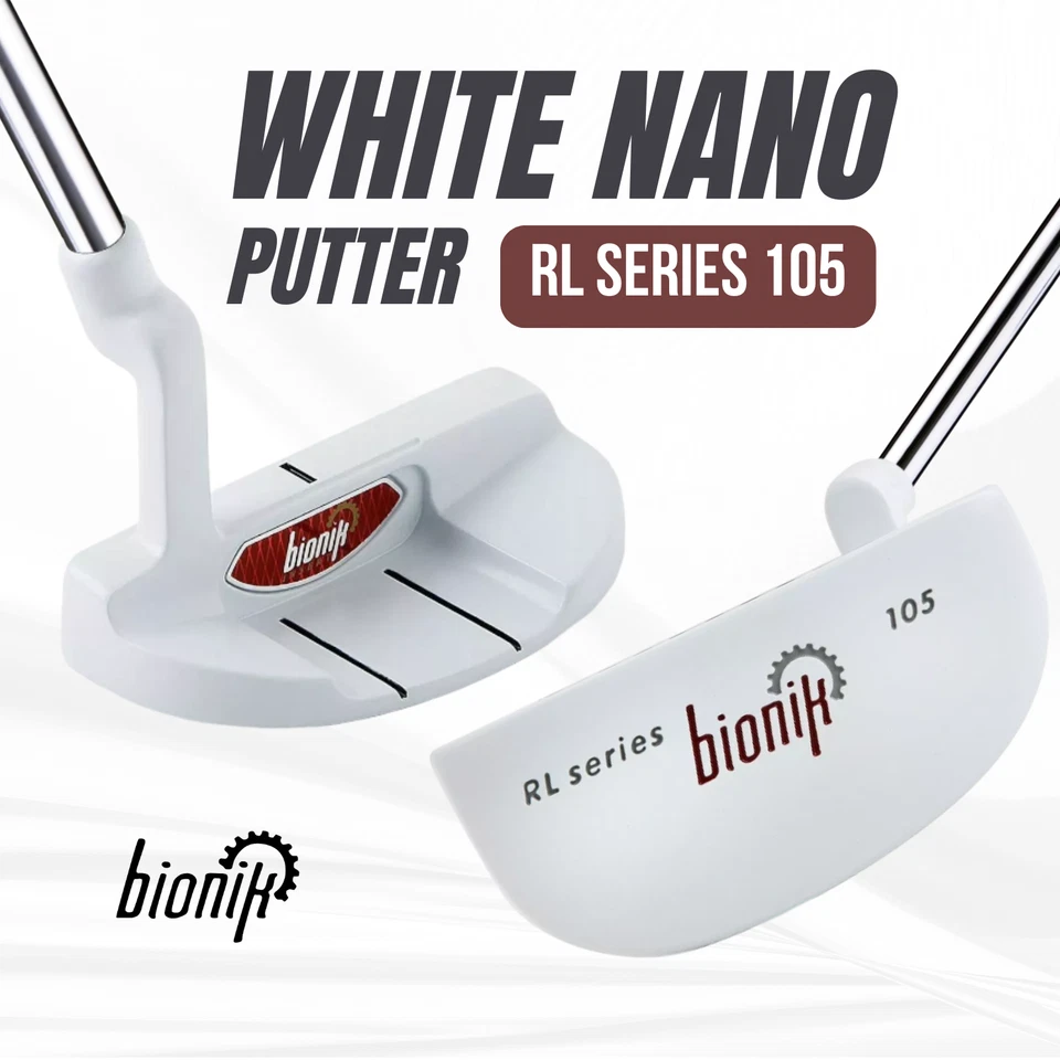 Bionik 105 White Golf Putter Right Hand Semi Mallet Style 38" XL Big & Tall Men - Image 2 of 4